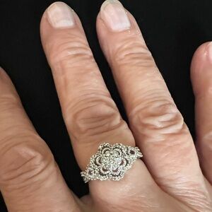 JCPenney 14k White Gold Natural Diamond & Pink Sapphire Ring